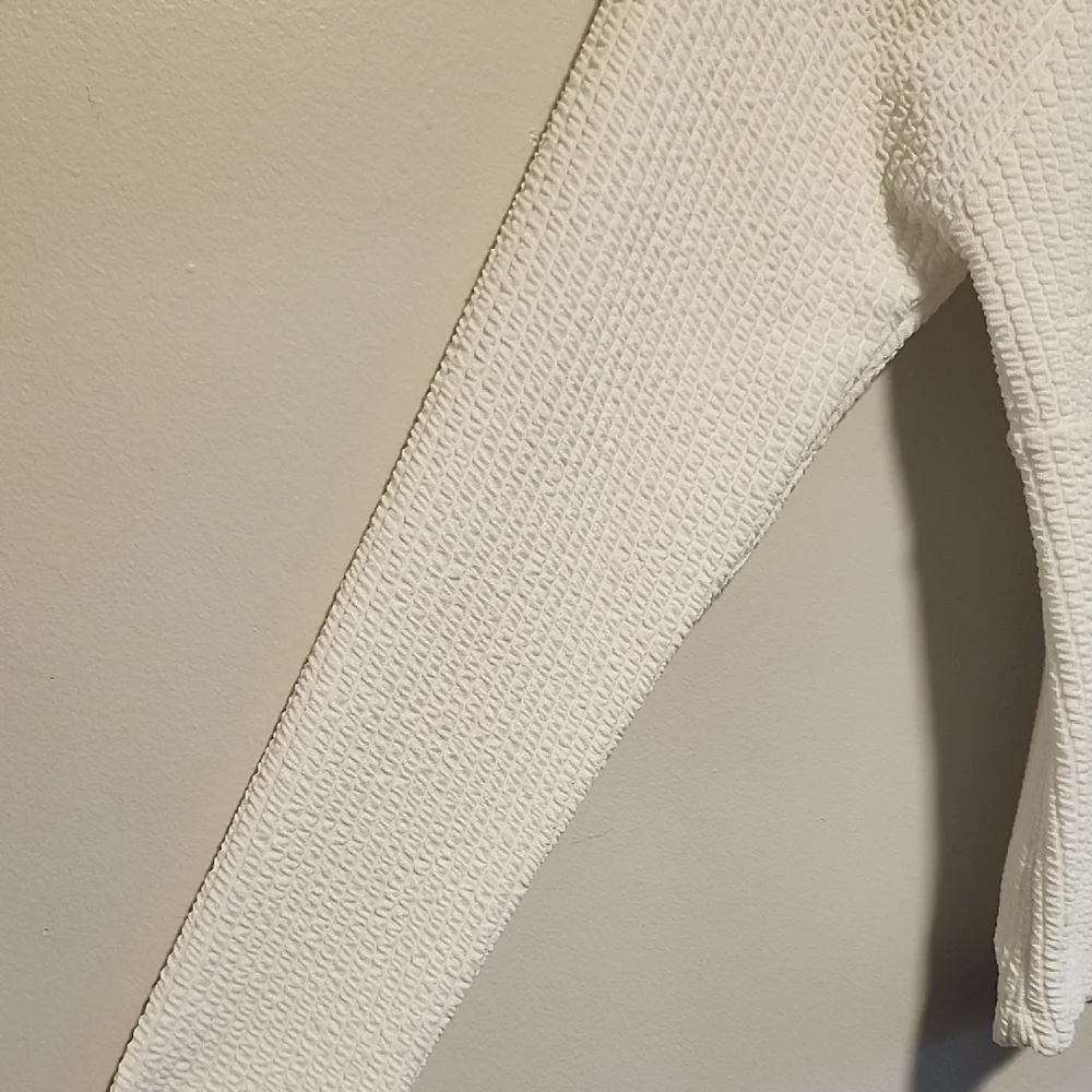 Anthropologie Maeve White Long Sleeve Top with Sweetheart Twist Detail Neckline